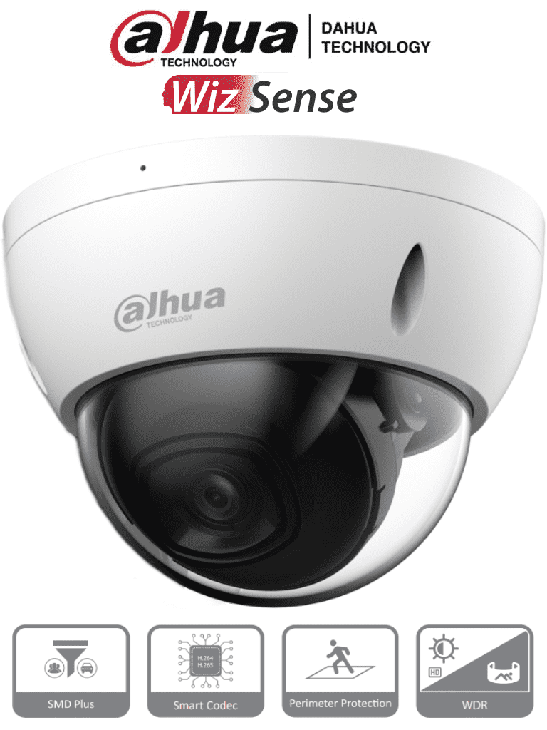 DAHUA IPC-HDBW2441E-S - Camara IP Domo Antivandalica de 4 Megapixeles con WizSense, ángulo de visión 102°, IR de 30 m, SMD Plus, micrófono, PoE, ranura MicroSD, IP67, IK10, WDR 120 dB, H.265+. Ideal para seguridad. DAHUA IPC-HDBW2441E-S - Camara IP Domo Antivandalica de 4 Megapixeles con WizSense, ángulo de visión 102°, IR de 30 m, SMD Plus, micrófono, PoE, ranura MicroSD, IP67, IK10, WDR 120 dB, H.265+. Ideal para seguridad.